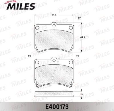 Miles E400173 - Kit pastiglie freno, Freno a disco autozon.pro