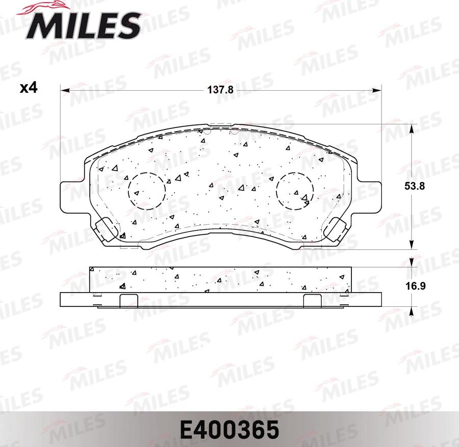 Miles E400365 - Kit pastiglie freno, Freno a disco autozon.pro