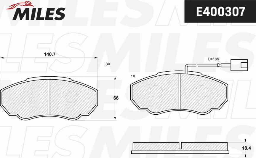 Miles E400307 - Kit pastiglie freno, Freno a disco autozon.pro