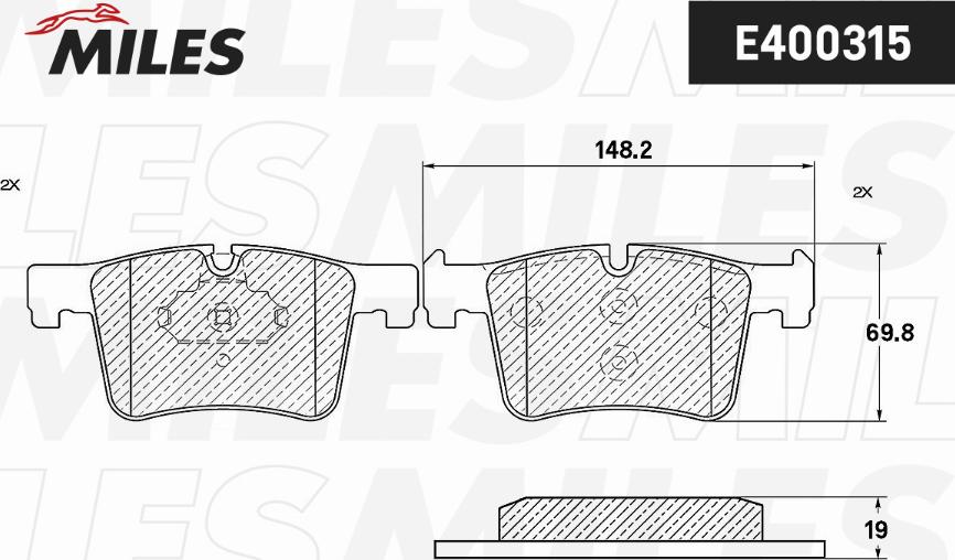 Miles E400315 - Kit pastiglie freno, Freno a disco autozon.pro