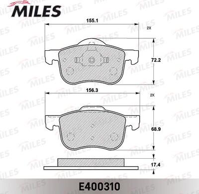 Miles E400310 - Kit pastiglie freno, Freno a disco autozon.pro