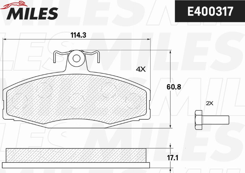 Miles E400317 - Kit pastiglie freno, Freno a disco autozon.pro