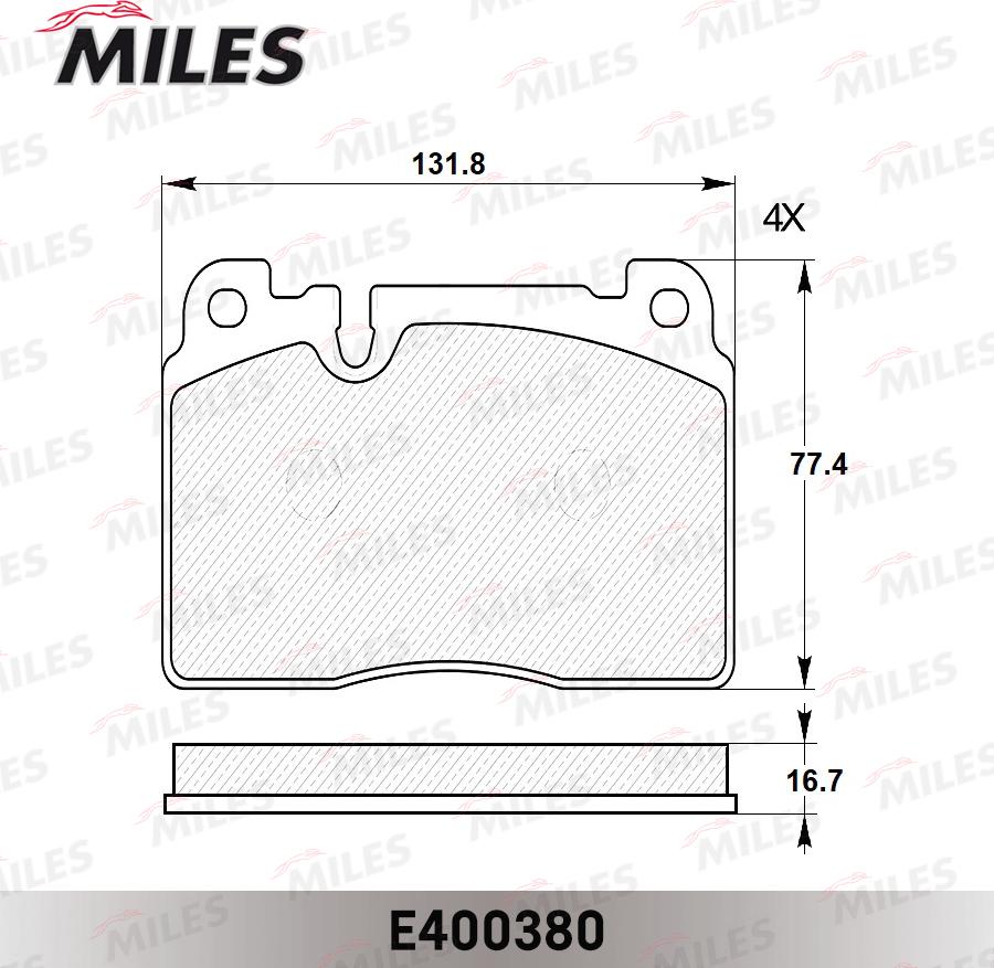 Miles E400380 - Kit pastiglie freno, Freno a disco autozon.pro