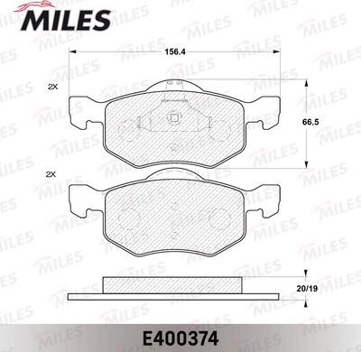 Miles E400374 - Kit pastiglie freno, Freno a disco autozon.pro