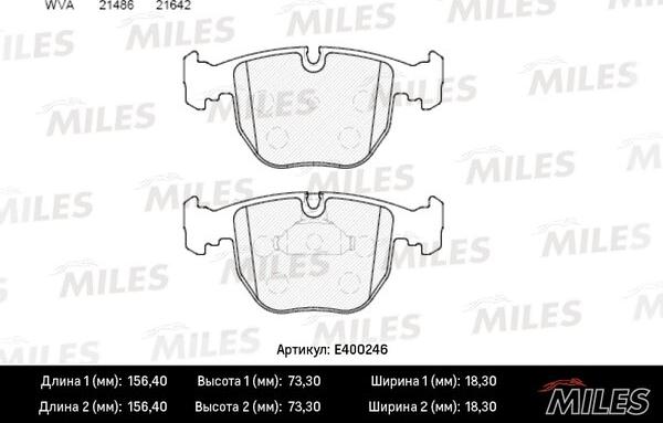 Miles E400246 - Kit pastiglie freno, Freno a disco autozon.pro