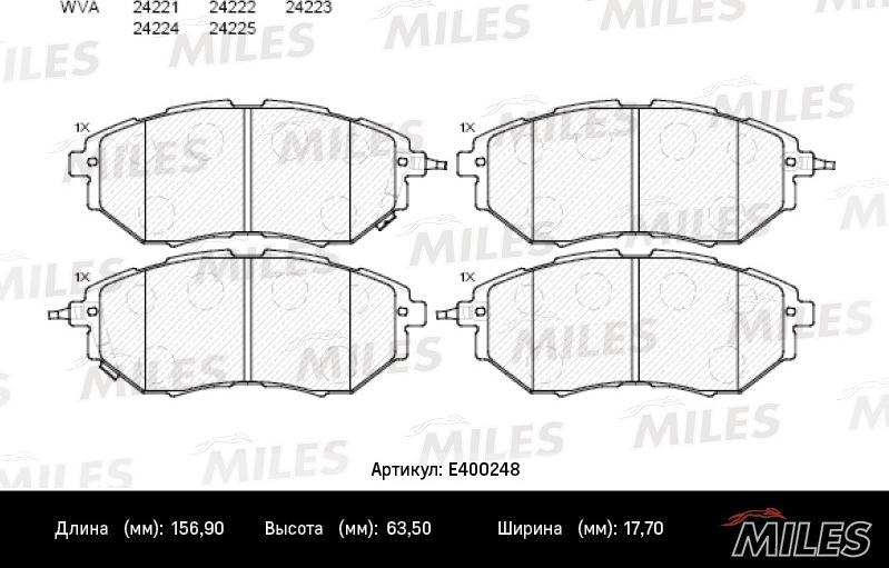 Miles E400248 - Kit pastiglie freno, Freno a disco autozon.pro