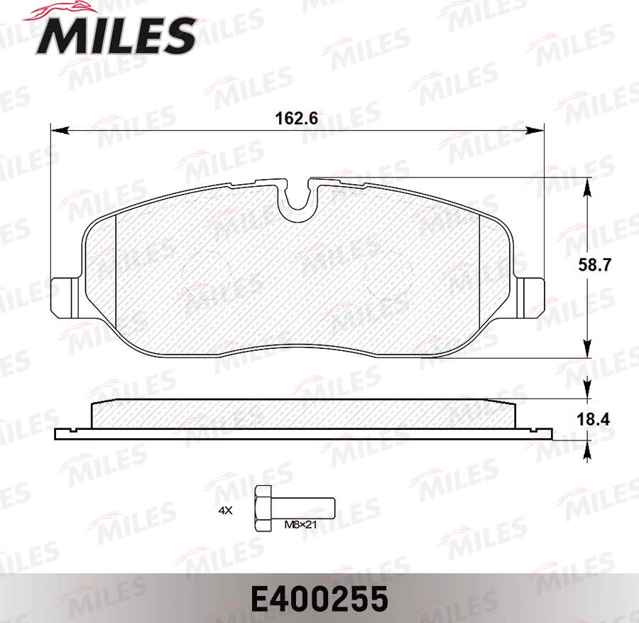 Miles E400255 - Kit pastiglie freno, Freno a disco autozon.pro