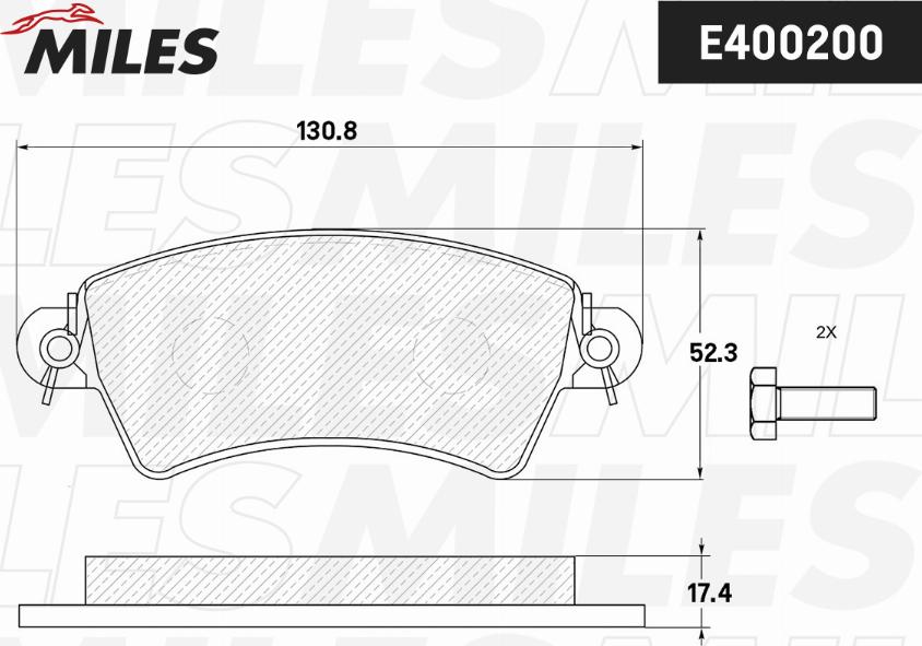 Miles E400200 - Kit pastiglie freno, Freno a disco autozon.pro