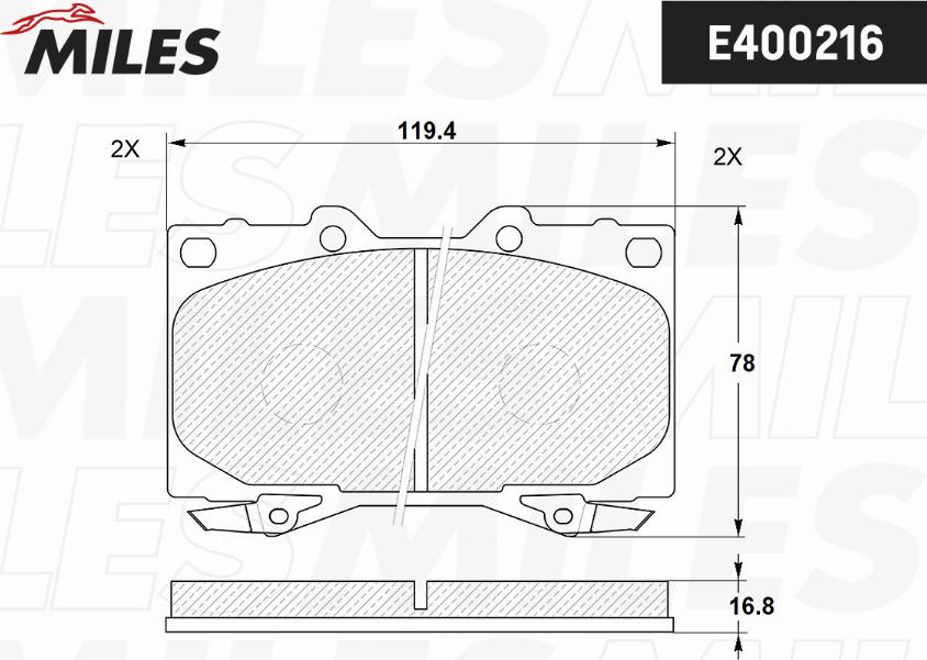 Miles E400216 - Kit pastiglie freno, Freno a disco autozon.pro