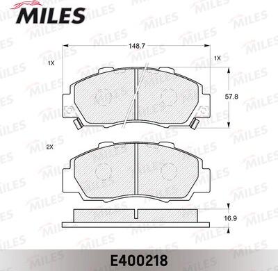 Miles E400218 - Kit pastiglie freno, Freno a disco autozon.pro