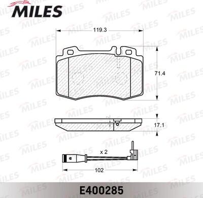 Miles E400285 - Kit pastiglie freno, Freno a disco autozon.pro