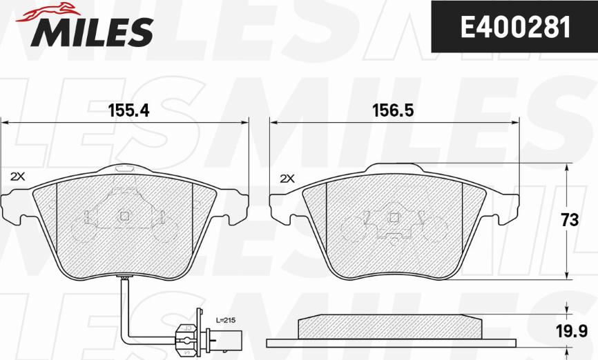 Miles E400281 - Kit pastiglie freno, Freno a disco autozon.pro