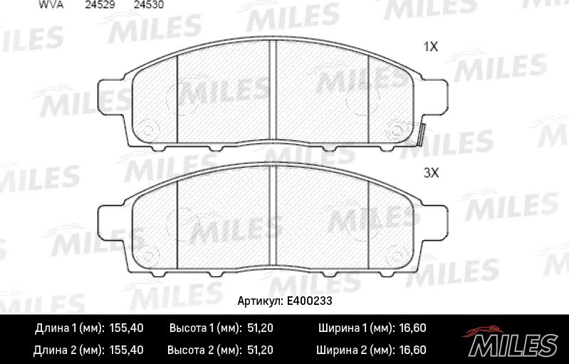 Miles E400233 - Kit pastiglie freno, Freno a disco autozon.pro