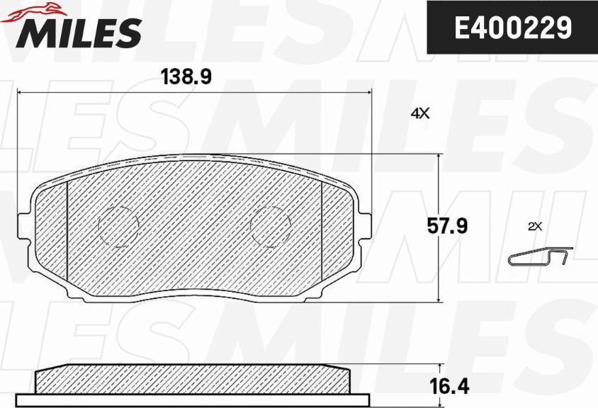 Miles E400229 - Kit pastiglie freno, Freno a disco autozon.pro