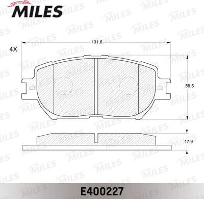 Miles E400227 - Kit pastiglie freno, Freno a disco autozon.pro