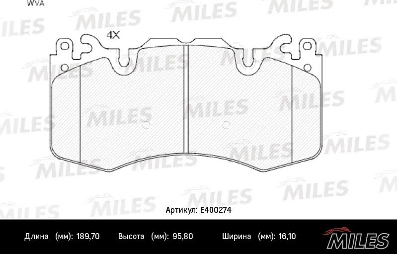 Miles E400274 - Kit pastiglie freno, Freno a disco autozon.pro