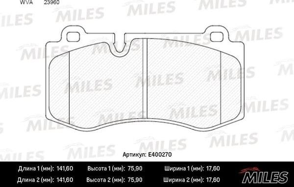 Miles E400270 - Kit pastiglie freno, Freno a disco autozon.pro