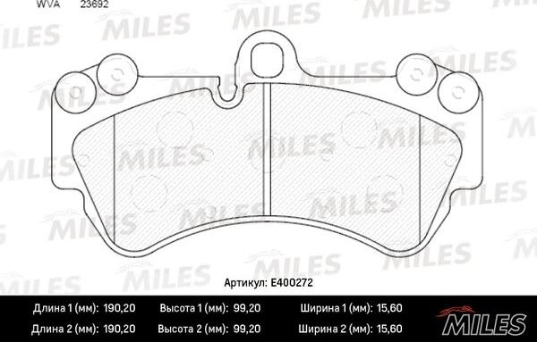 Miles E400272 - Kit pastiglie freno, Freno a disco autozon.pro