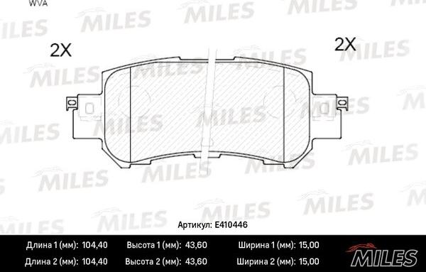 Miles E410446 - Kit pastiglie freno, Freno a disco autozon.pro