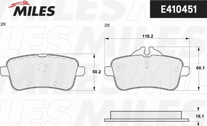 Miles E410451 - Kit pastiglie freno, Freno a disco autozon.pro