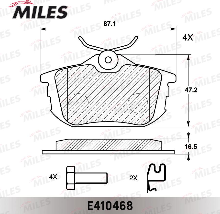 Miles E410468 - Kit pastiglie freno, Freno a disco autozon.pro