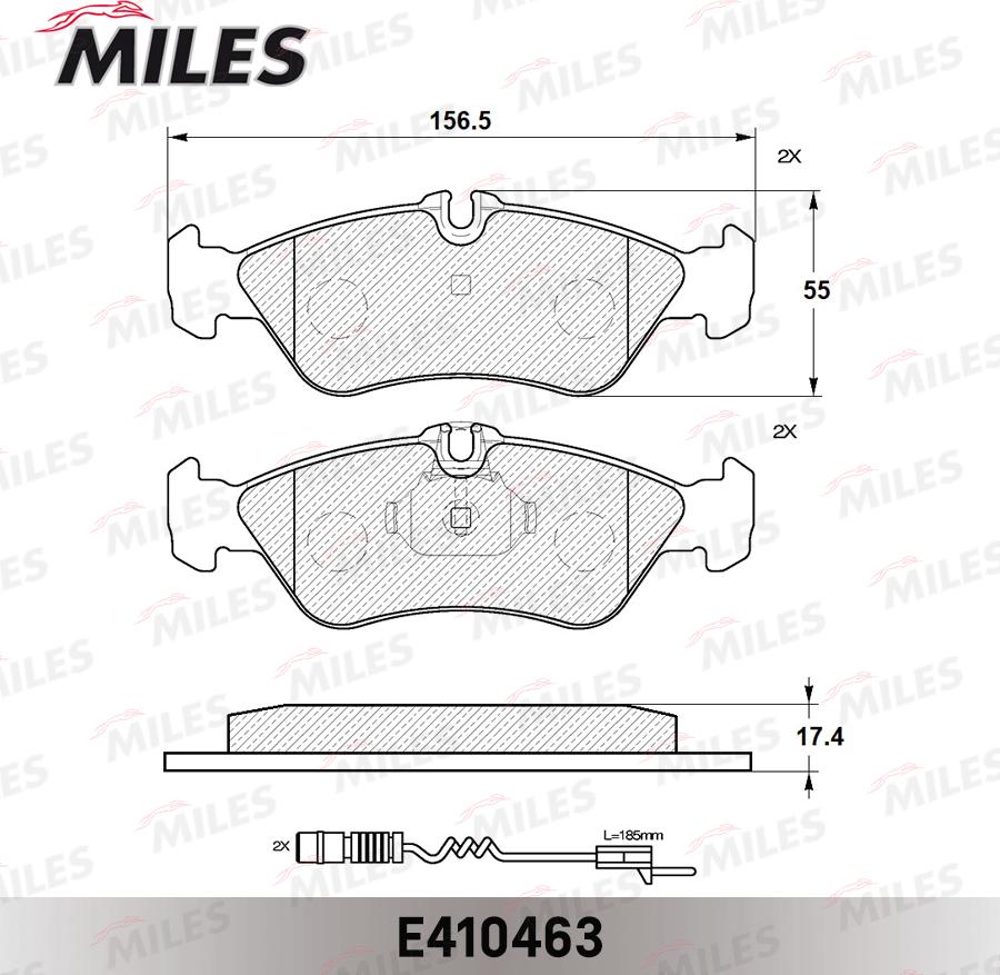 Miles E410463 - Kit pastiglie freno, Freno a disco autozon.pro