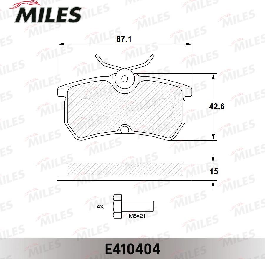 Miles E410404 - Kit pastiglie freno, Freno a disco autozon.pro