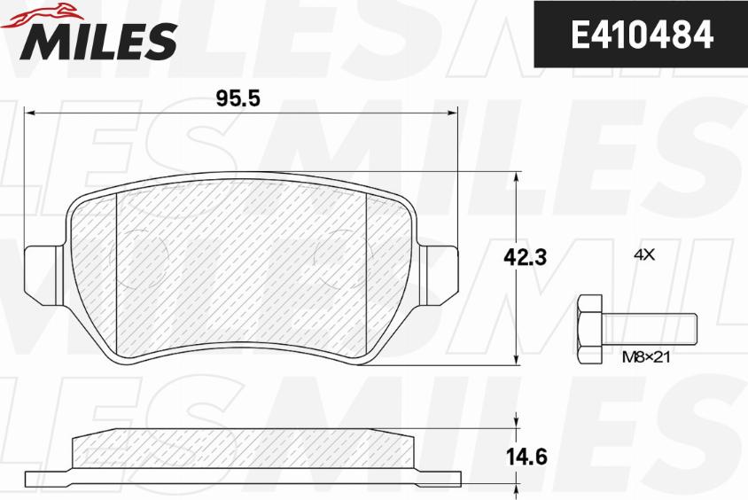 Miles E410484 - Kit pastiglie freno, Freno a disco autozon.pro