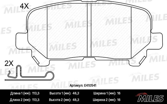 Miles E410541 - Kit pastiglie freno, Freno a disco autozon.pro