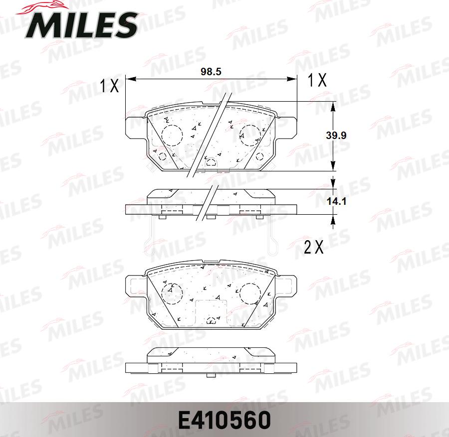 Miles E410560 - Kit pastiglie freno, Freno a disco autozon.pro