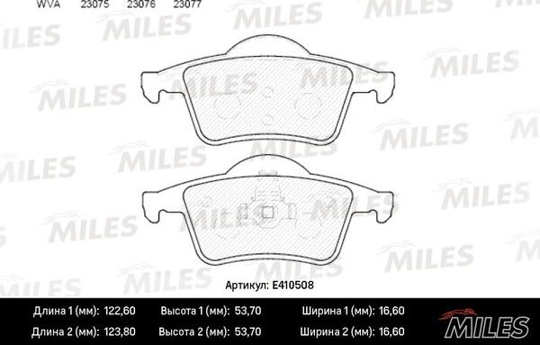 Miles E410508 - Kit pastiglie freno, Freno a disco autozon.pro