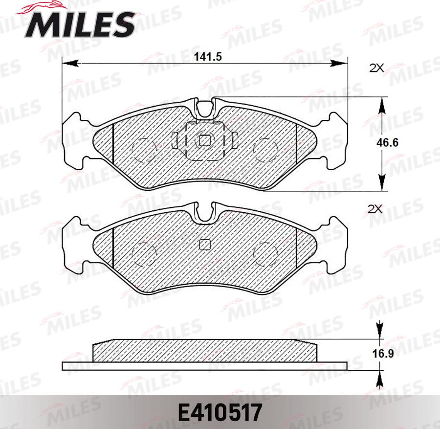 Miles E410517 - Kit pastiglie freno, Freno a disco autozon.pro