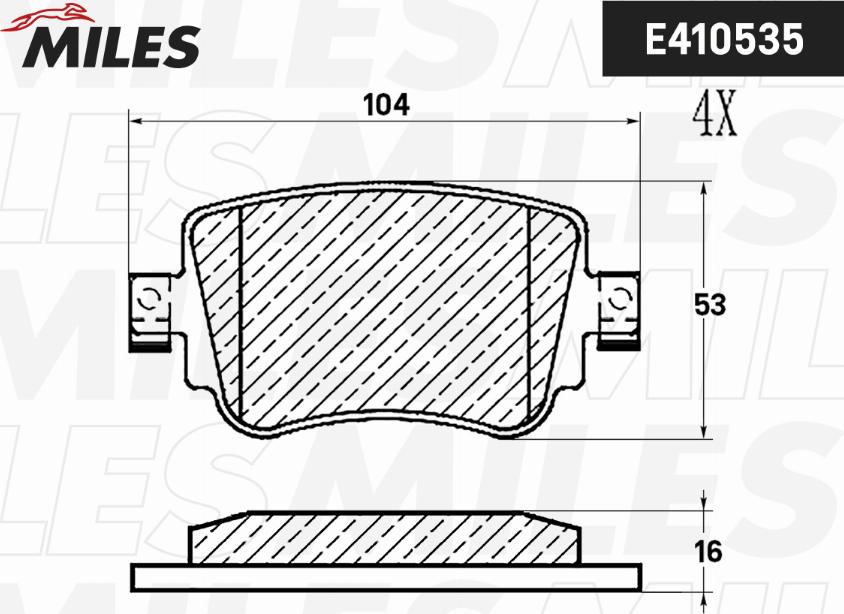 Miles E410535 - Kit pastiglie freno, Freno a disco autozon.pro