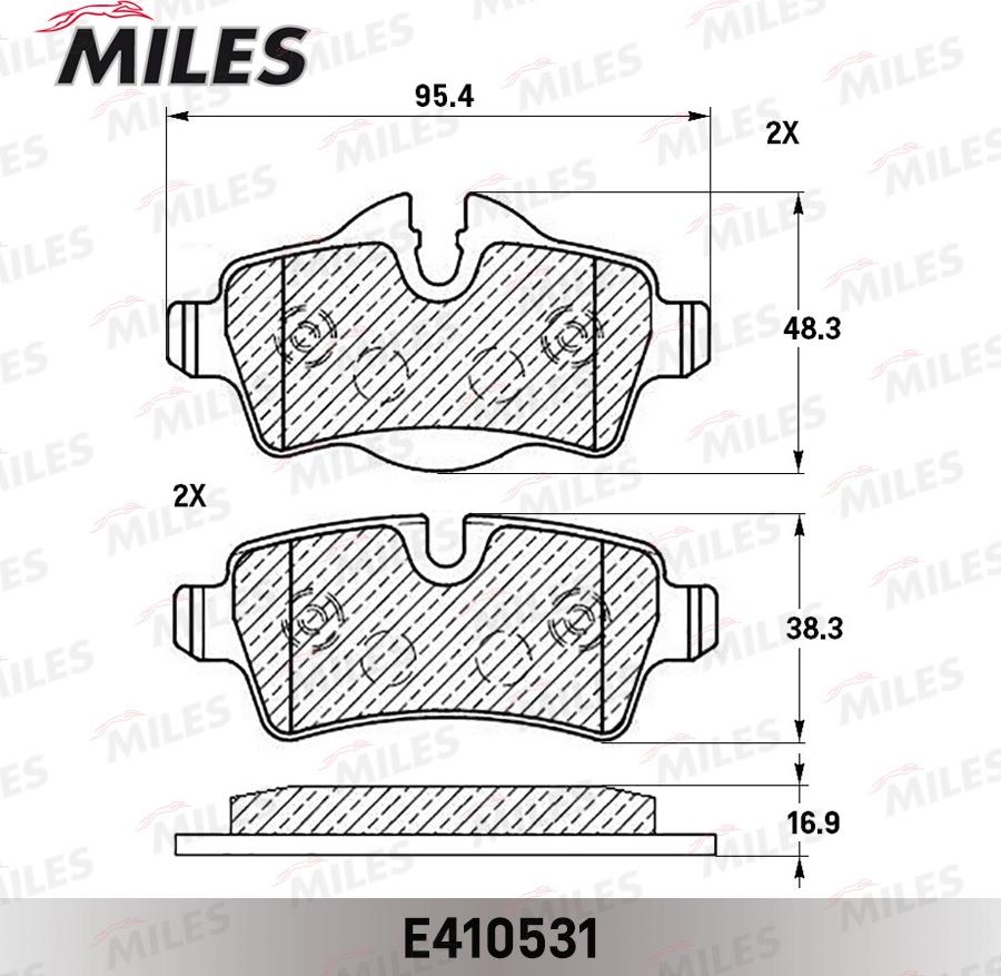 Miles E410531 - Kit pastiglie freno, Freno a disco autozon.pro