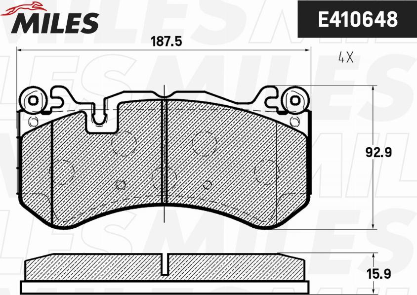 Miles E410648 - Kit pastiglie freno, Freno a disco autozon.pro