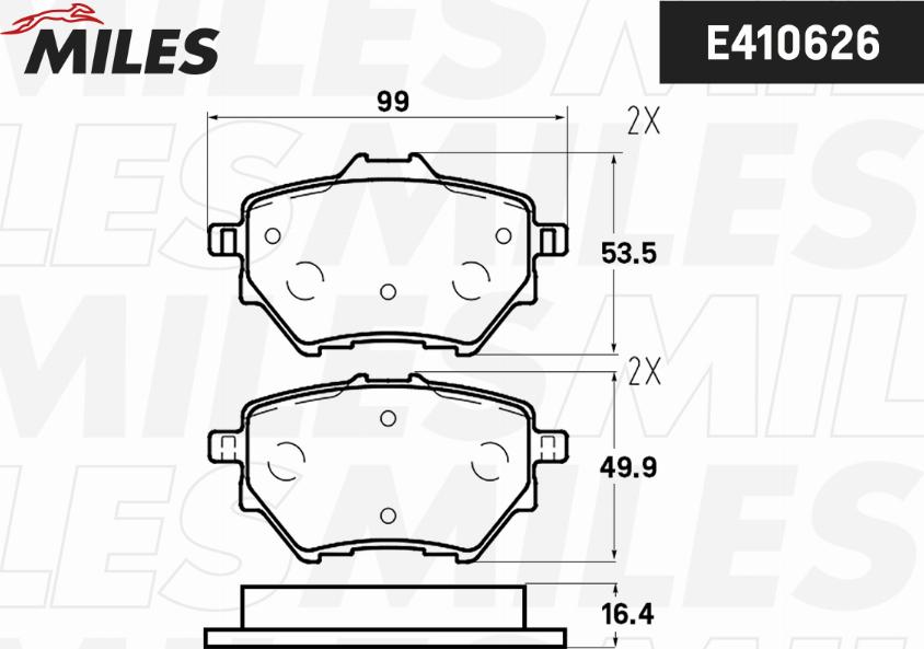 Miles E410633 - Kit pastiglie freno, Freno a disco autozon.pro