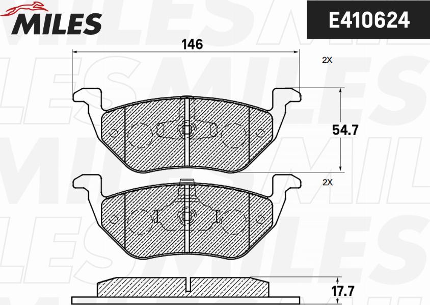 Miles E410624 - Kit pastiglie freno, Freno a disco autozon.pro