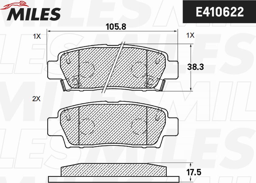 Miles E410622 - Kit pastiglie freno, Freno a disco autozon.pro