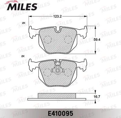 Miles E410095 - Kit pastiglie freno, Freno a disco autozon.pro