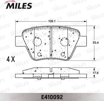 Miles E410092 - Kit pastiglie freno, Freno a disco autozon.pro