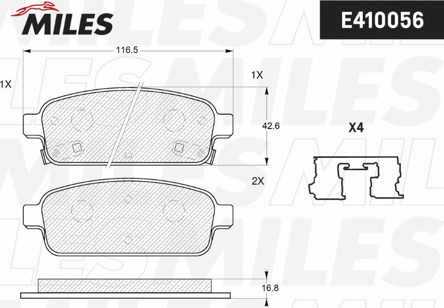 Miles E410056 - Kit pastiglie freno, Freno a disco autozon.pro