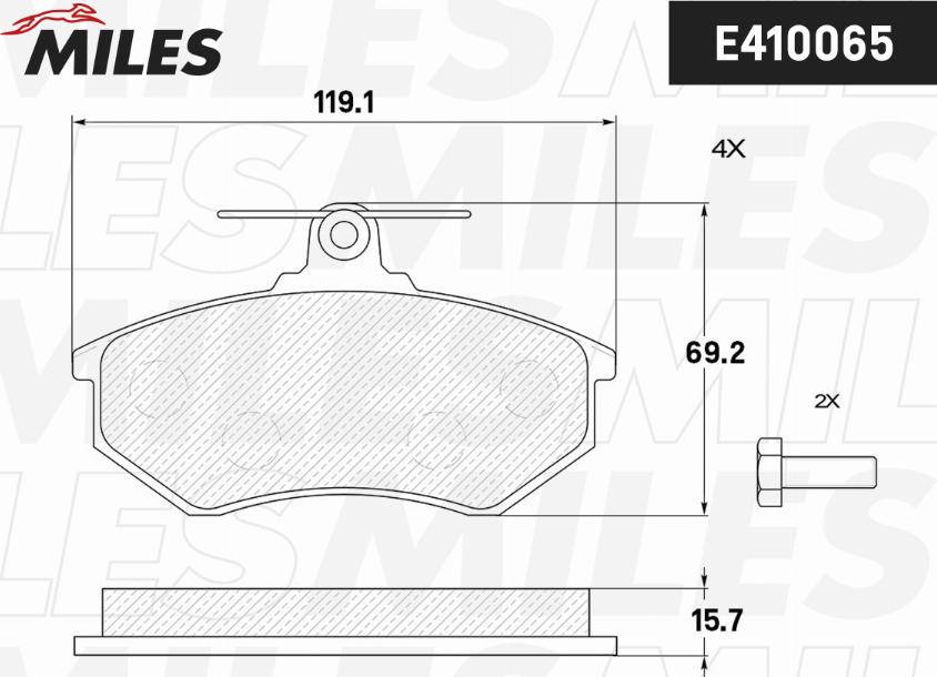 Miles E410065 - Kit pastiglie freno, Freno a disco autozon.pro