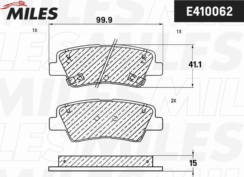 Miles E410062 - Kit pastiglie freno, Freno a disco autozon.pro