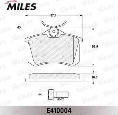 Miles E410004 - Kit pastiglie freno, Freno a disco autozon.pro