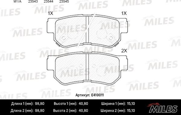 Miles E410011 - Kit pastiglie freno, Freno a disco autozon.pro