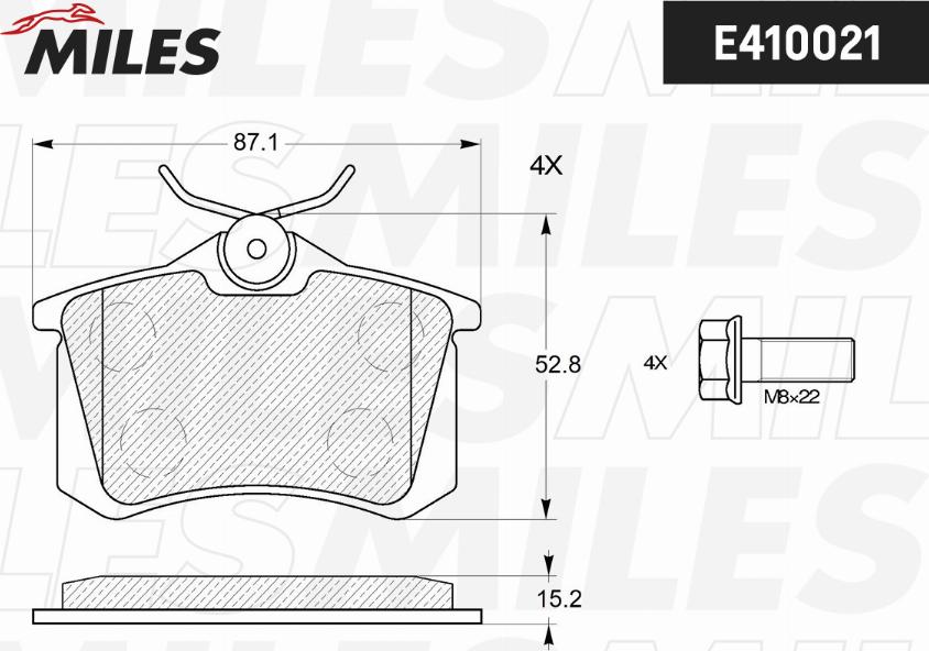 Miles E410021 - Kit pastiglie freno, Freno a disco autozon.pro