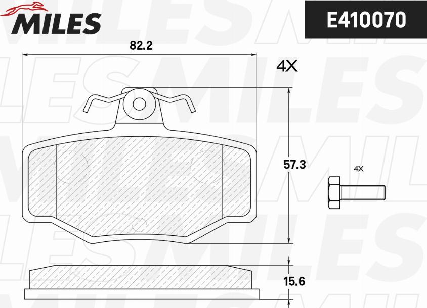 Miles E410070 - Kit pastiglie freno, Freno a disco autozon.pro