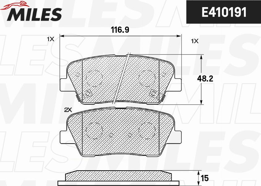 Miles E410191 - Kit pastiglie freno, Freno a disco autozon.pro