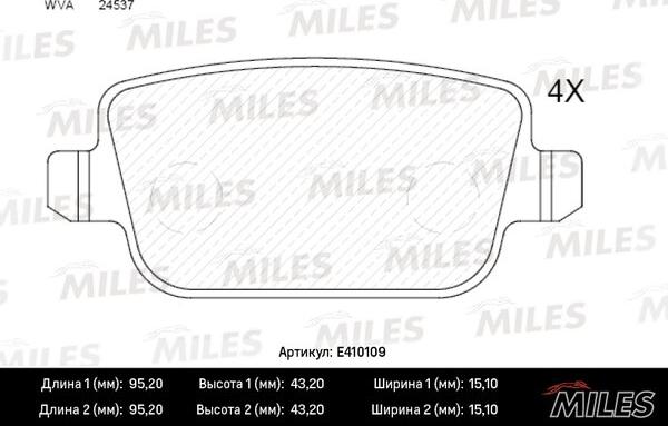 Miles E410109 - Kit pastiglie freno, Freno a disco autozon.pro