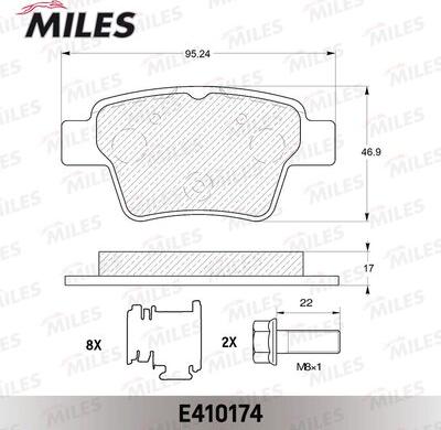 Miles E410174 - Kit pastiglie freno, Freno a disco autozon.pro